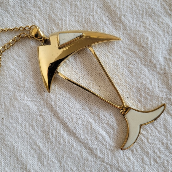 Fish solid brass bone pendant necklace designer - Picture 2 of 8